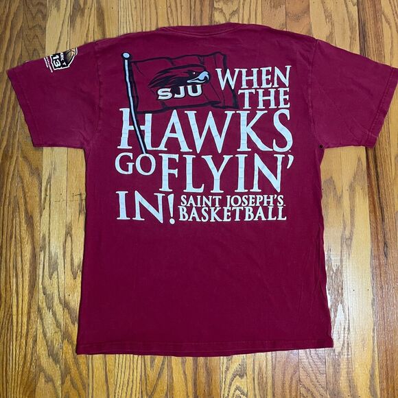Saint Josephs University Hawks NCAA March Madness Champion Red T Shirt Sz M 2013 - Picture 6 of 8